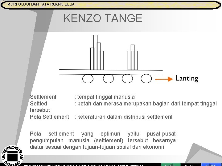 MORFOLOGI DAN TATA RUANG DESA MORFOLOGI DAN TATA RUANG Pengantar Proses Perencanaan KENZO TANGE