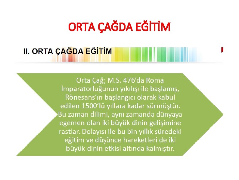 ORTA ÇAĞDA EĞİTİM 