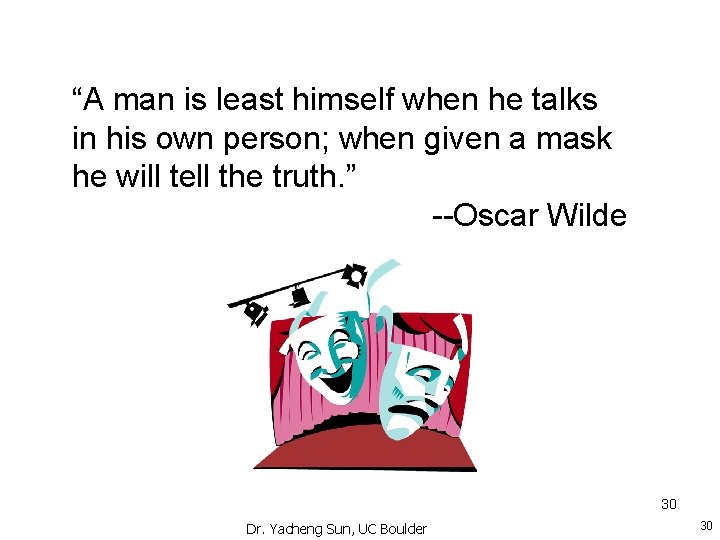 “A man is least himself when he talks in his own person; when given