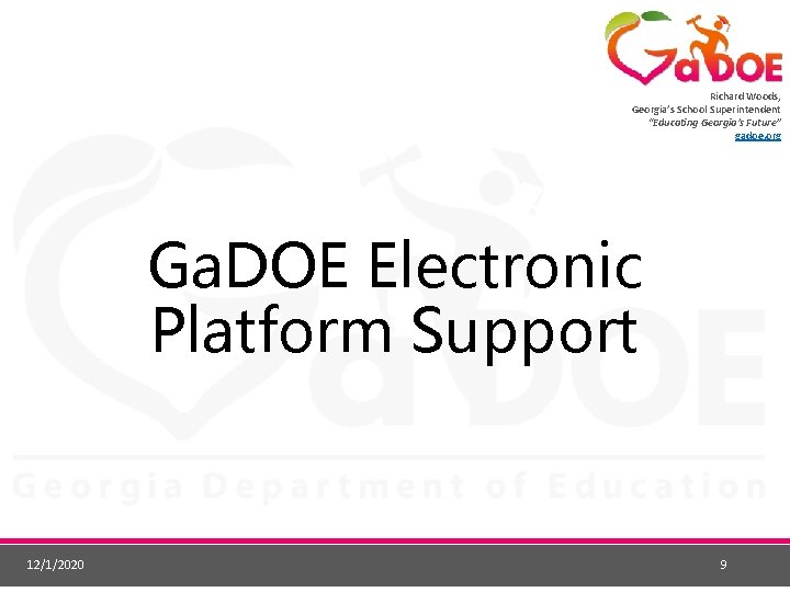 Richard Woods, Georgia’s School Superintendent “Educating Georgia’s Future” gadoe. org Ga. DOE Electronic Platform