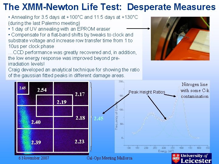 The XMM-Newton Life Test: Desperate Measures • Annealing for 3. 5 days at +100°C