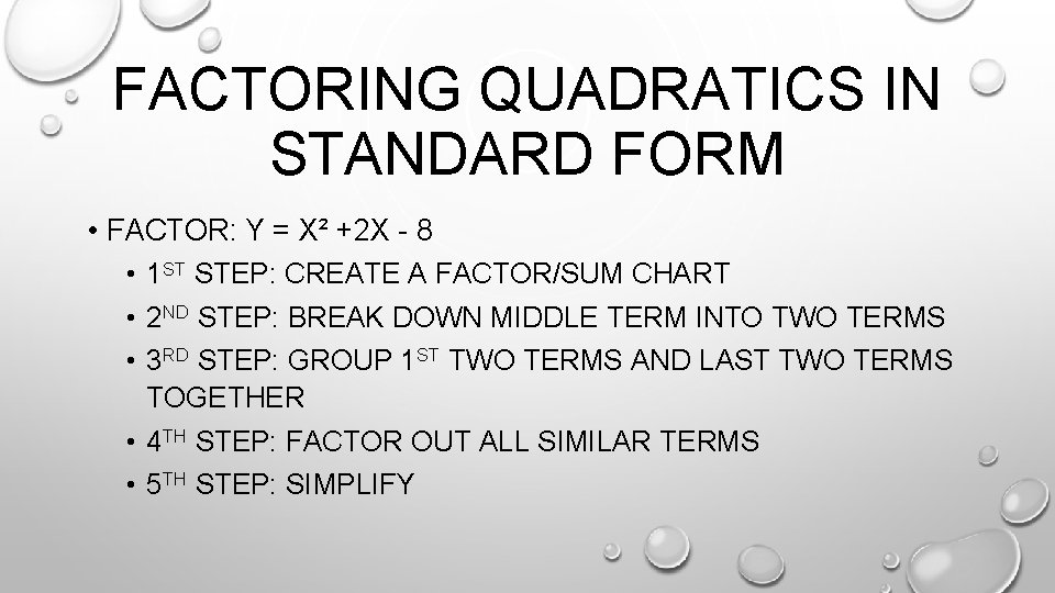 Quadratic Equations Algebra 2 Unit 3 General Equation