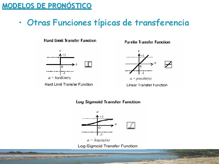 MODELOS DE PRONÓSTICO • Otras Funciones típicas de transferencia 