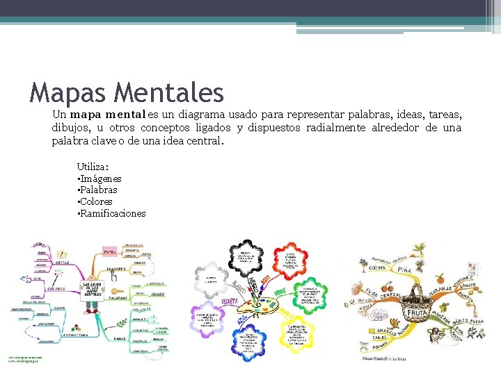 Mapas Mentales Un mapa mental es un diagrama usado para representar palabras, ideas, tareas,