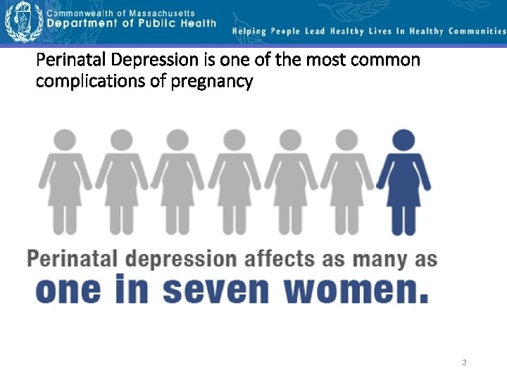 Perinatal Depression is one of the most common complications of pregnancy 2 