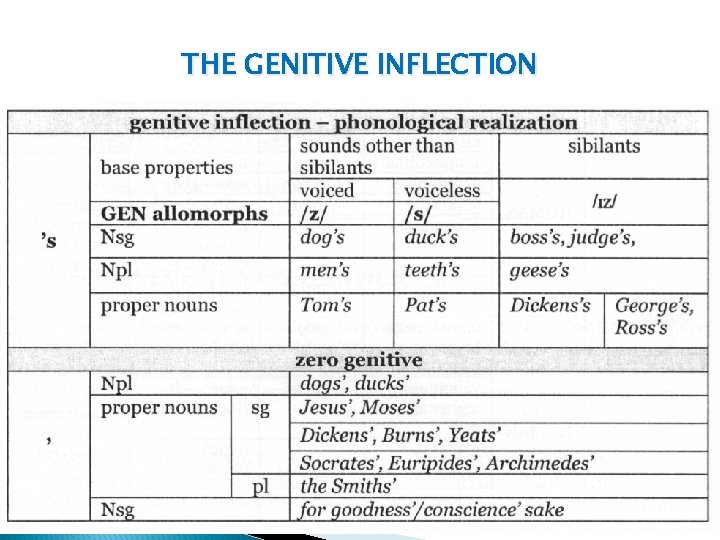 THE GENITIVE INFLECTION 
