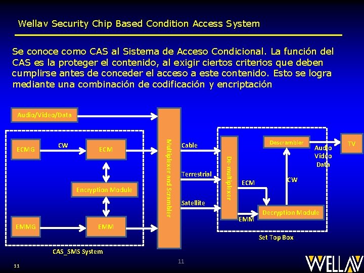 Wellav Security Chip Based Condition Access System Se conoce como CAS al Sistema de