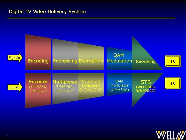 Digital TV Video Delivery System Signals QAM Encoding Processing Encryption Modulation Encoder Signals 7