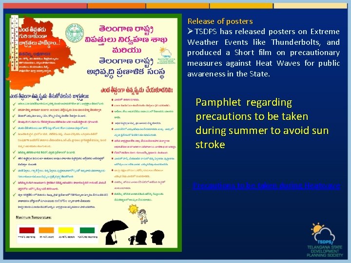 Release of posters ØTSDPS has released posters on Extreme Weather Events like Thunderbolts, and