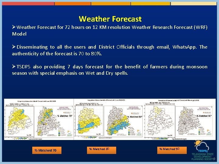  Weather Forecast ØWeather Forecast for 72 hours on 12 KM resolution Weather Research