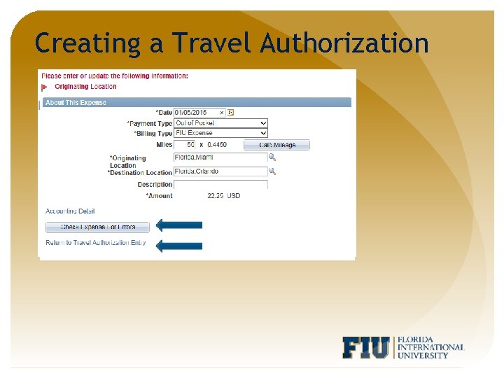 Creating a Travel Authorization 50 