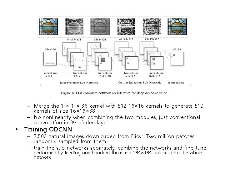 – Merge the 1 × 38 kernel with 512 16× 16 kernels to generate