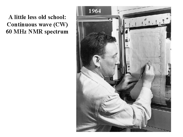 A little less old school: Continuous wave (CW) 60 MHz NMR spectrum 1964 