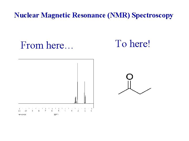 Nuclear Magnetic Resonance (NMR) Spectroscopy From here… To here! 