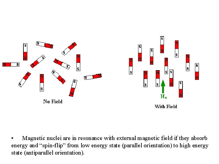  • Magnetic nuclei are in resonance with external magnetic field if they absorb