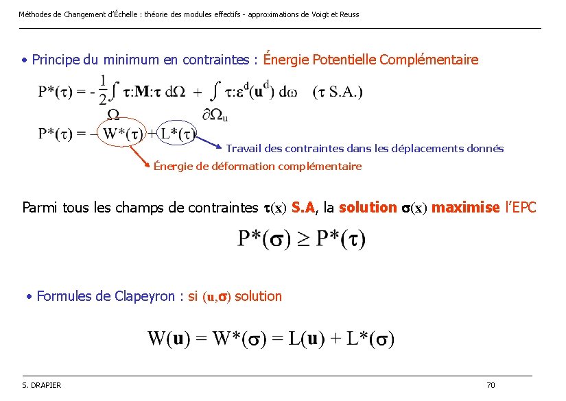 Méthodes de Changement d’Échelle : théorie des modules effectifs - approximations de Voigt et