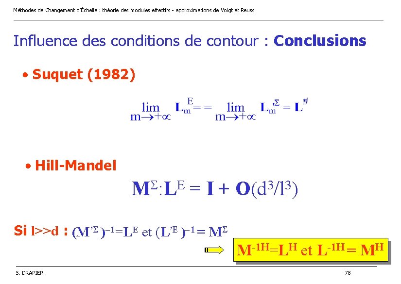 Méthodes de Changement d’Échelle : théorie des modules effectifs - approximations de Voigt et