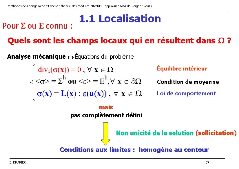 Méthodes de Changement d’Échelle : théorie des modules effectifs - approximations de Voigt et