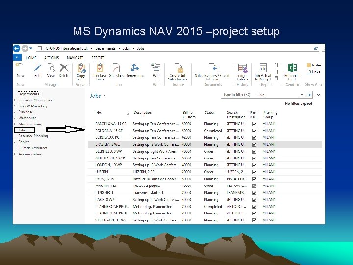 MS Dynamics NAV 2015 –project setup 