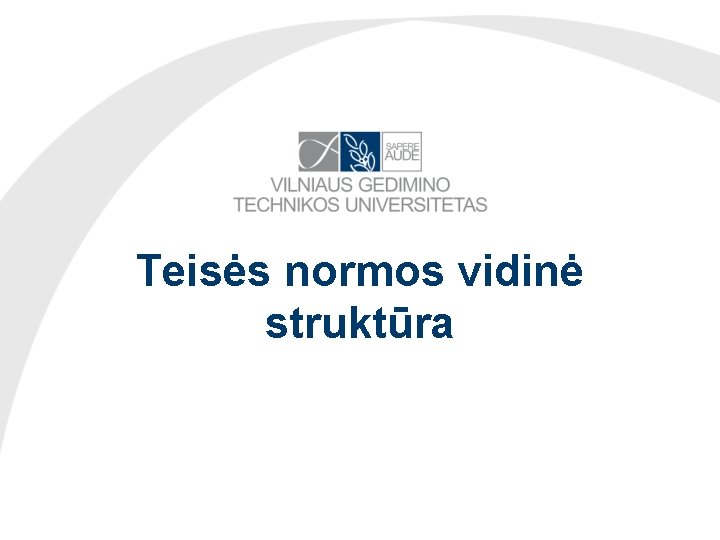 Teisės normos vidinė struktūra 