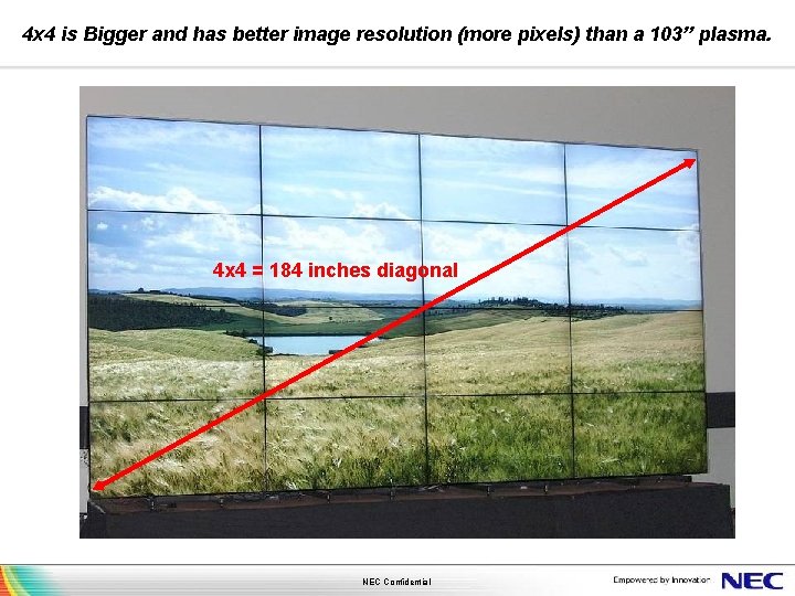 4 x 4 is Bigger and has better image resolution (more pixels) than a