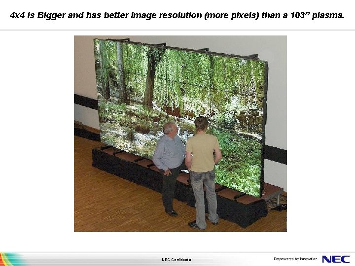 4 x 4 is Bigger and has better image resolution (more pixels) than a