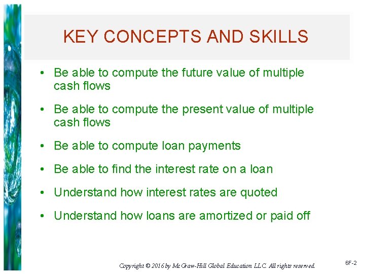 CHAPTER 6 DISCOUNTED CASH FLOW VALUATION FORMULAS Copyright