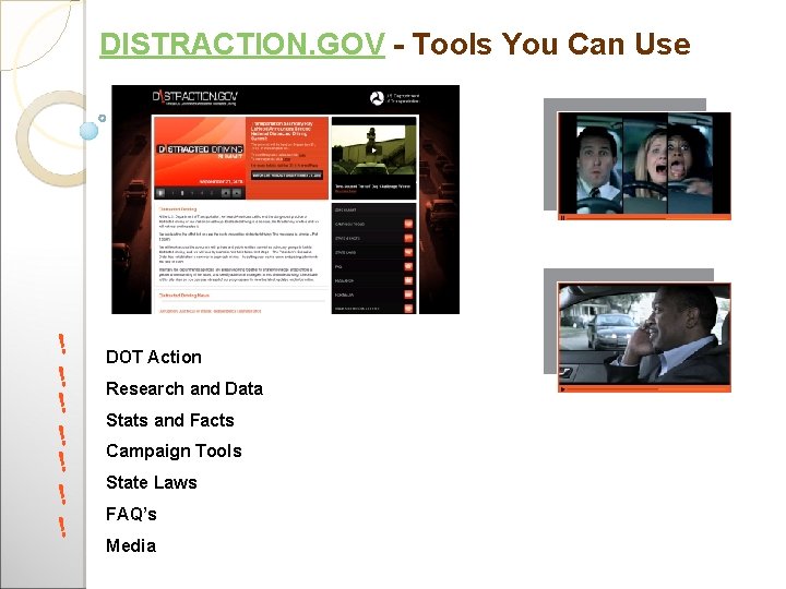 DISTRACTION. GOV - Tools You Can Use Insert Calling Plan Ad DOT Action Research