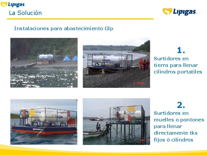 La Solución Instalaciones para abastecimiento Glp 1. Surtidores en tierra para llenar cilindros portatiles La Solución Instalaciones para abastecimiento Glp 1. Surtidores en tierra para llenar cilindros portatiles