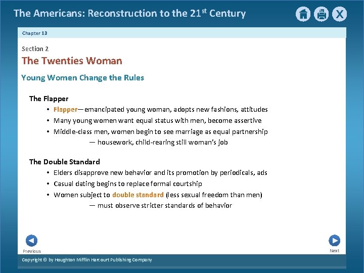 The Americans: Reconstruction to the 21 st Century Chapter 13 Section 2 The Twenties