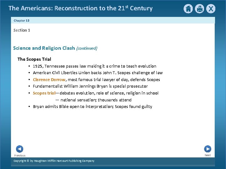 The Americans: Reconstruction to the 21 st Century Chapter 13 Section 1 Science and