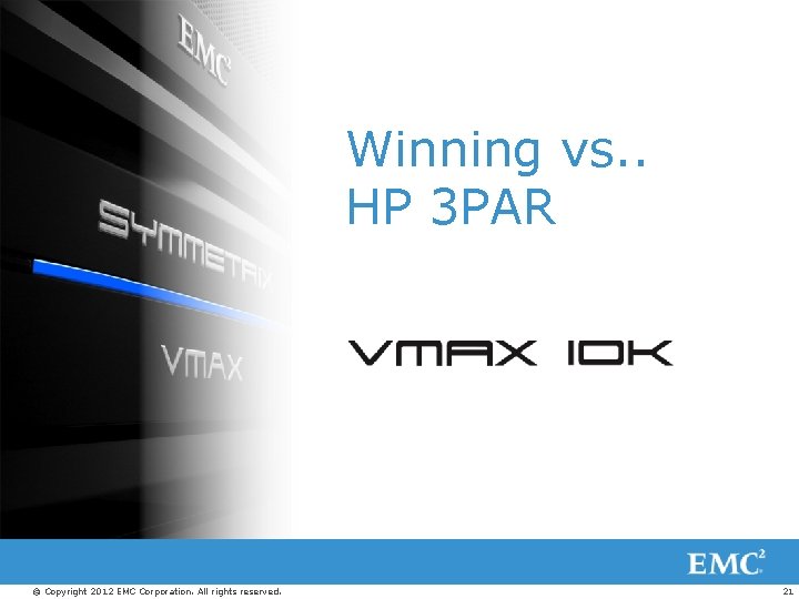 Winning vs. . HP 3 PAR © Copyright 2012 EMC Corporation. All rights reserved.