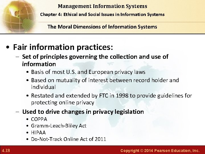 Management Information Systems Chapter 4: Ethical and Social Issues in Information Systems The Moral