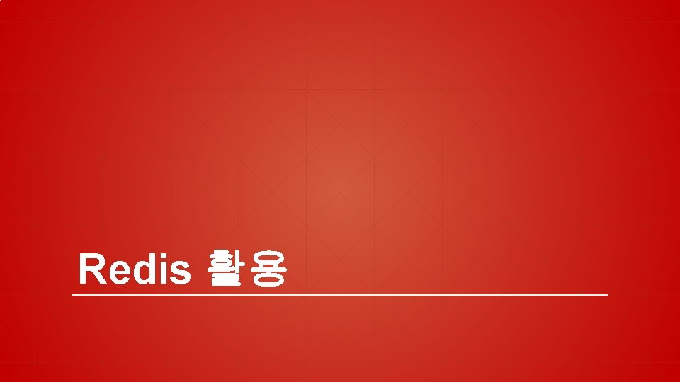 Redis 활용 