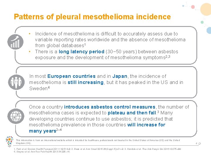 Patterns of pleural mesothelioma incidence • Incidence of mesothelioma is difficult to accurately assess Patterns of pleural mesothelioma incidence • Incidence of mesothelioma is difficult to accurately assess