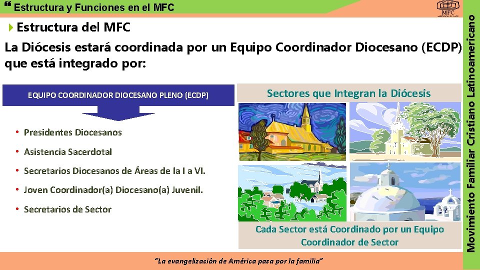 4 Estructura del MFC La Diócesis estará coordinada por un Equipo Coordinador Diocesano (ECDP)
