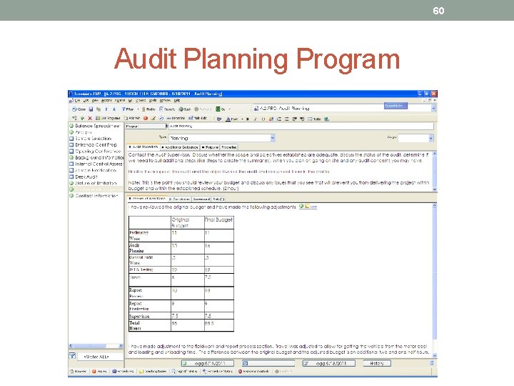 60 Audit Planning Program 