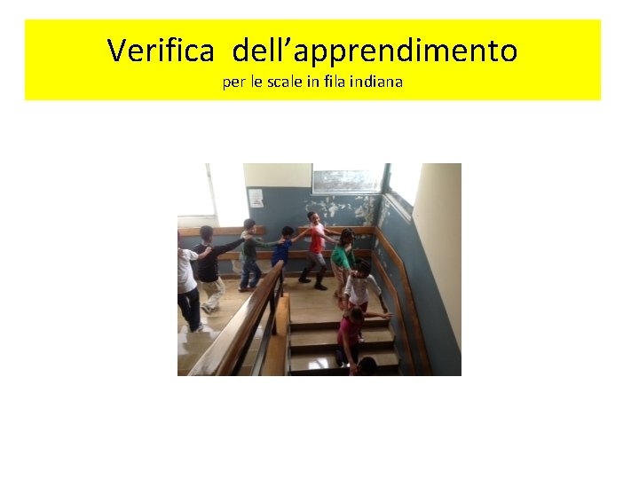 Verifica dell’apprendimento per le scale in fila indiana 