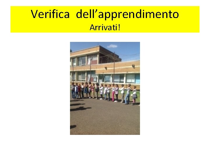 Verifica dell’apprendimento Arrivati! 