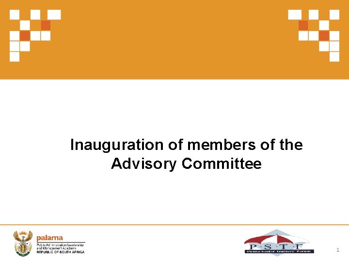 Inauguration of members of the Advisory Committee 1 