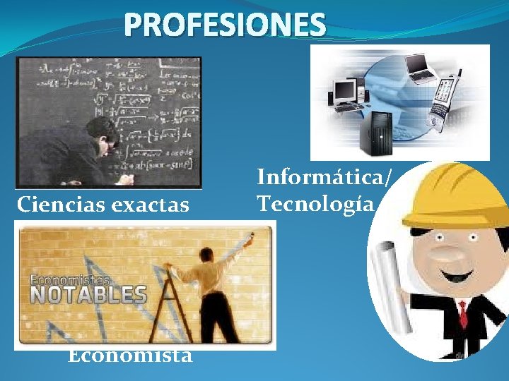 PROFESIONES Ciencias exactas Economista Informática/ Tecnología 