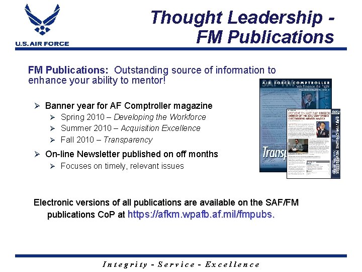 Thought Leadership FM Publications: Outstanding source of information to enhance your ability to mentor!
