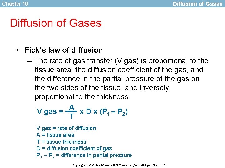 Diffusion of Gases Chapter 10 Diffusion of Gases • Fick’s law of diffusion –