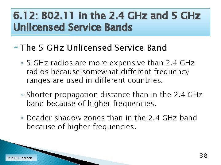 6. 12: 802. 11 in the 2. 4 GHz and 5 GHz Unlicensed Service