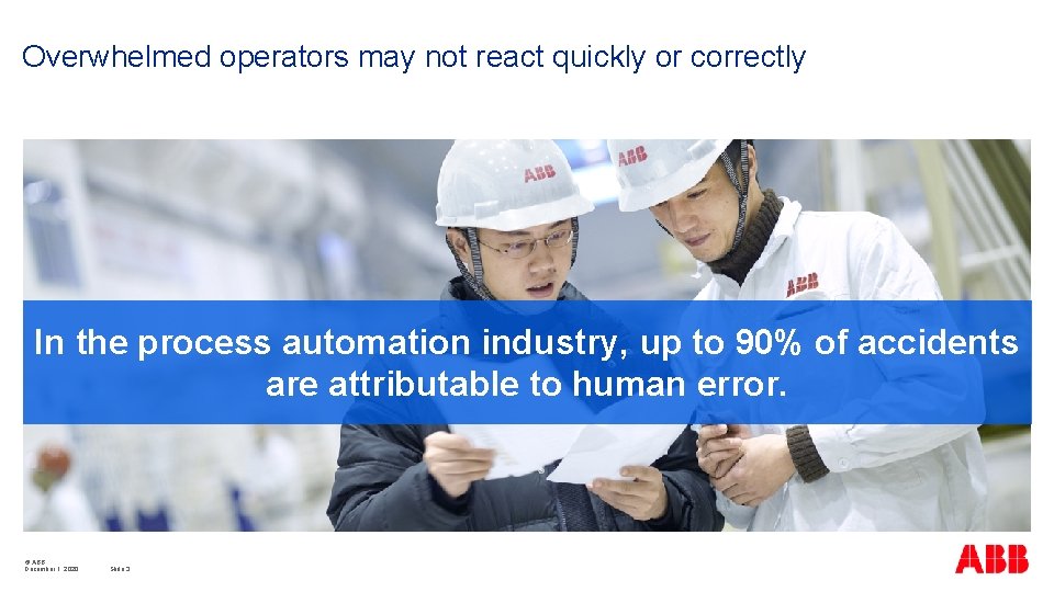 Overwhelmed operators may not react quickly or correctly In the process automation industry, up