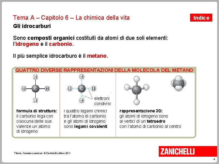 Tema A – Capitolo 6 – La chimica della vita Indice Gli idrocarburi Sono Tema A – Capitolo 6 – La chimica della vita Indice Gli idrocarburi Sono