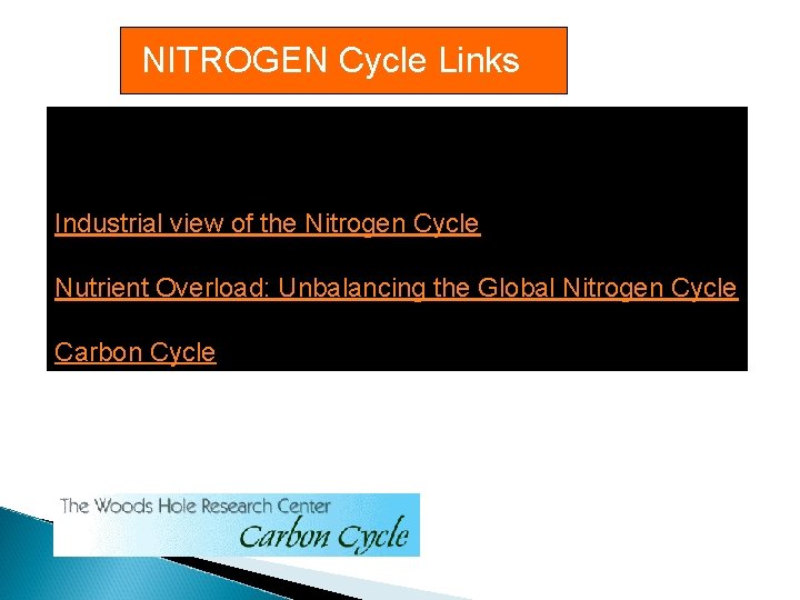 NITROGEN Cycle Links Industrial view of the Nitrogen Cycle Nutrient Overload: Unbalancing the Global