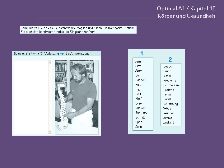 Optimal A 1 / Kapitel 10 _________________________Körper und Gesundheit 