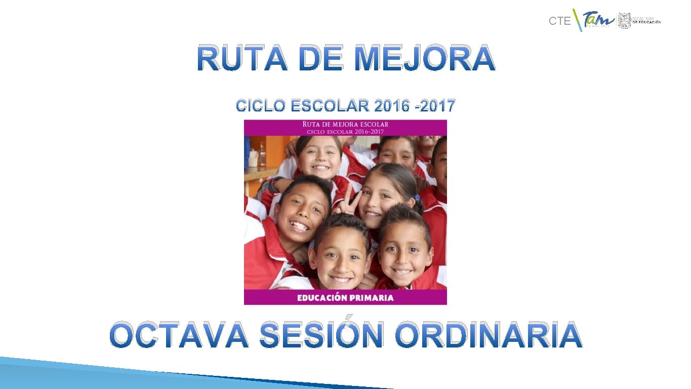 CTE RUTA DE MEJORA CICLO ESCOLAR 2016 -2017 OCTAVA SESIÓN ORDINARIA 