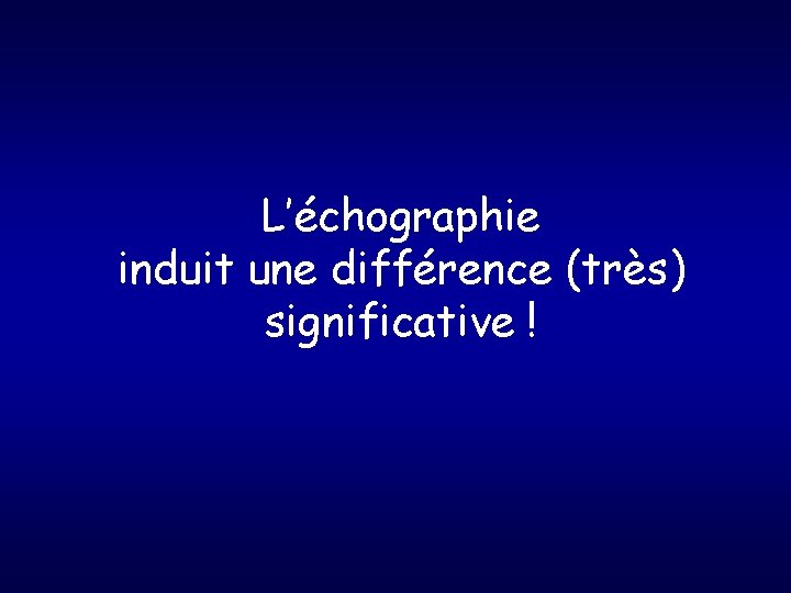 L’échographie induit une différence (très) significative ! 